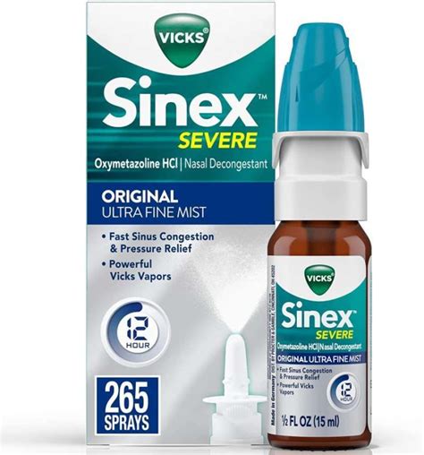 Promo Vicks Sinex Severe Sinus And Nasal Spray Ultra Fine Mist 5 Fl Oz Diskon 23 Di Seller