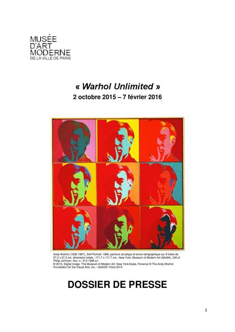 Exposition Warhol Unlimited Au Musée Dart Moderne De La Ville De Paris