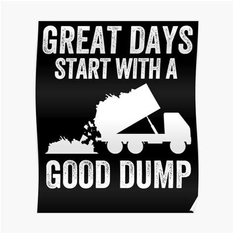 Great Days Start With A Good Dump Garbage Truck Funny Retro Vintage