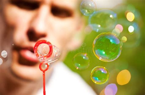 Blowing Bubbles Outdoor Stock Photo Image Of Flying 30884850
