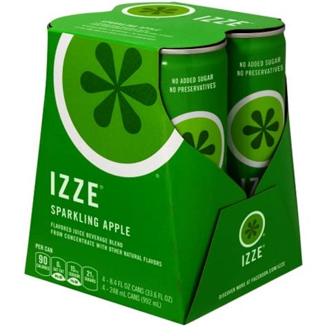 Izze Sparkling Juice 4 Pack Apple Flavored Juice Drink 4 Pk 84 Fl