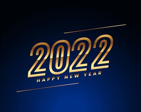 Free Vector 2022 Happy New Year Golden Wishes Card Design