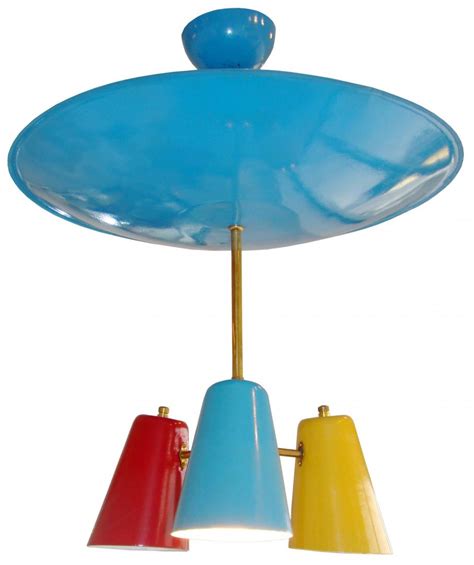 Mid Century Modern Italian Multicolor Ceiling Light