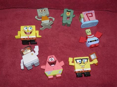 Complete Set Of 8 Spongebob Squarepants 2009 Burger King Cube Toys