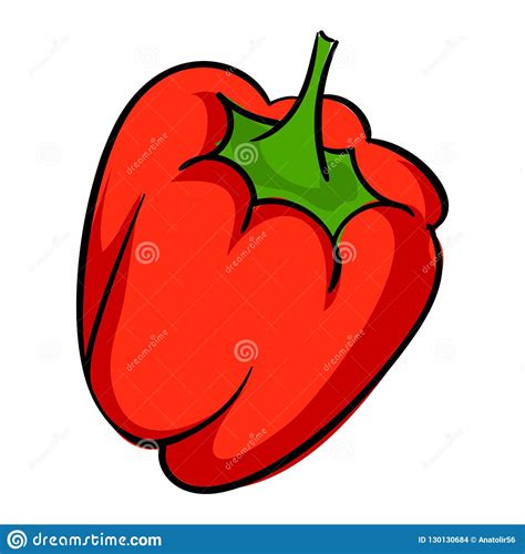 Red Pepper Icon Cartoon Style Stock Vector Illustration Of Market