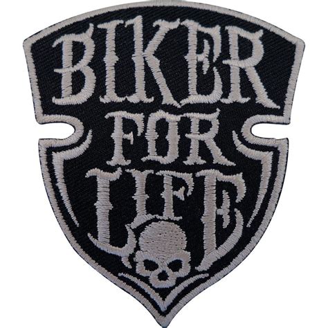 Biker For Life Patch Iron Sew On Embroidered Badge Motorbike Motorcycle