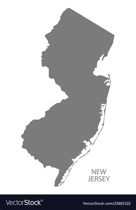 New Jersey Usa Map Grey Royalty Free Vector Image