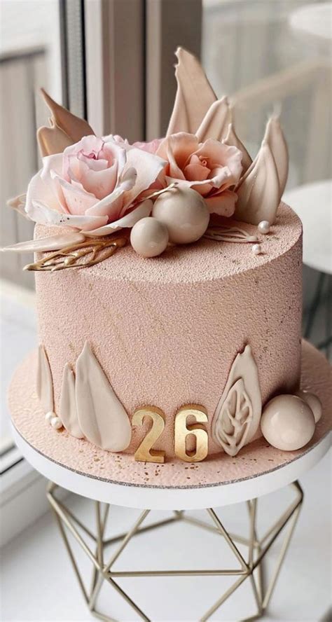38 Beautiful Cake Designs To Swoon Soft Pink Cake For 26th Birthday