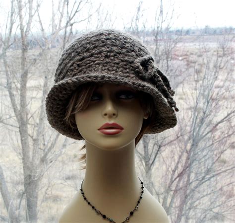 Womens Brim Hat Winter Hat Chunky Hat 1920s Flappy Hat Etsy Brim