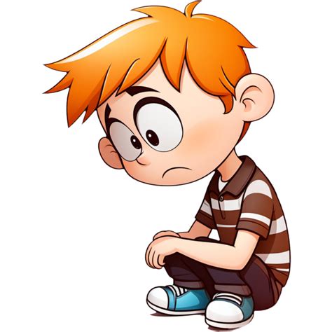 Cartoon Sad Boy Ai Generative 34469327 Png