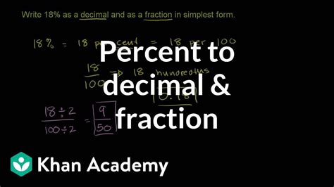 A fraction can be a portion or section of any quantity out of a whole. Representing a number as a decimal, percent, and fraction ...