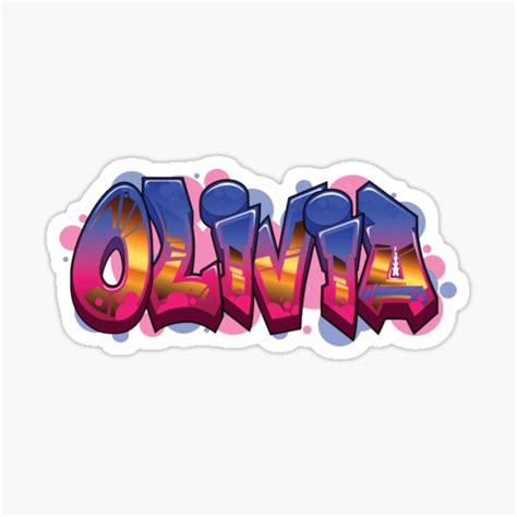 Olivia Name In Graffiti Sticker For Sale By Shieldsy43 Redbubble