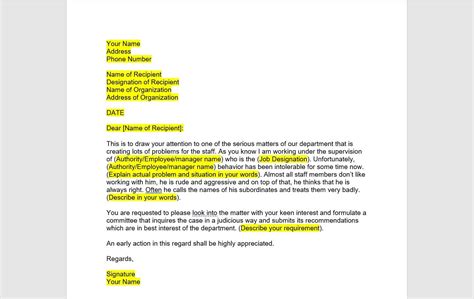 Workplace Harassment Letter Template Workplace Harassment Letter
