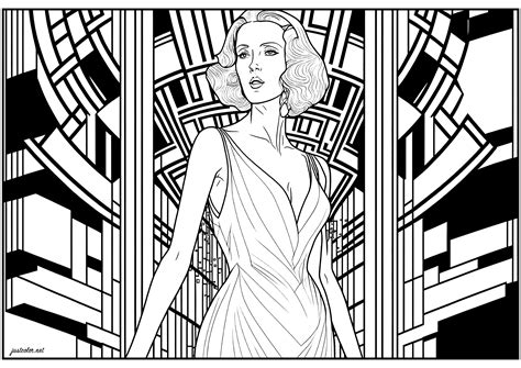 art deco movie woman 1 art deco adult coloring pages page el dia de los muertos