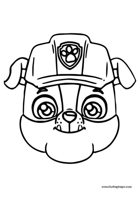 Paw Patrol Rubble Face Coloring Page In 2020 Rubble Paw Patrol Paw