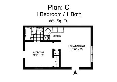 Top Ideas One Bed One Bath Floor Plans House Plan 1 Bedroom