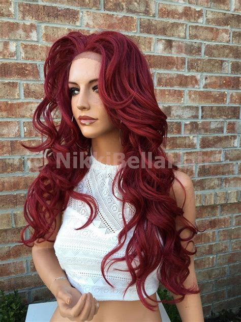 Billy Long Dark Red Voluminous Curls Lace Front Wig 26 Longhaircurls