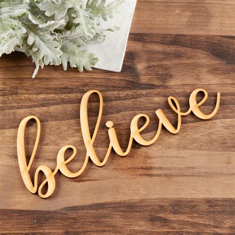 Unfinished Wood Believe Word Cutout Wall Decor Home Decor