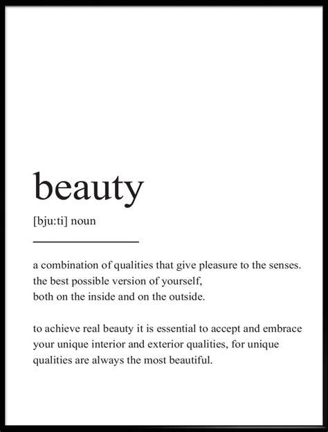 Beauty Definition Printable Wall Art Printable Definition Etsy