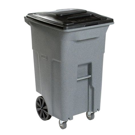 Toter 96 Gal Grey Wheeled Trash Can With Casters Acc96 01gst The