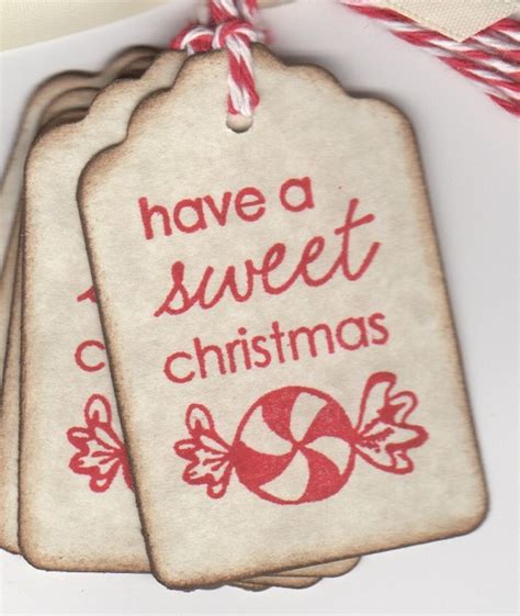 6 Sweet Christmas T Tags Peppermint Candy T Tags For