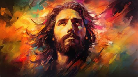 Premium Ai Image Contemporary And Colorful Art Of Jesus Christ