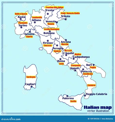 Cartina Regioni Italia Editabile