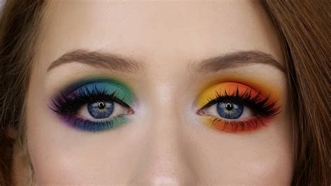 Rainbow Two Toned Eyes Makeup Tutorial Youtube
