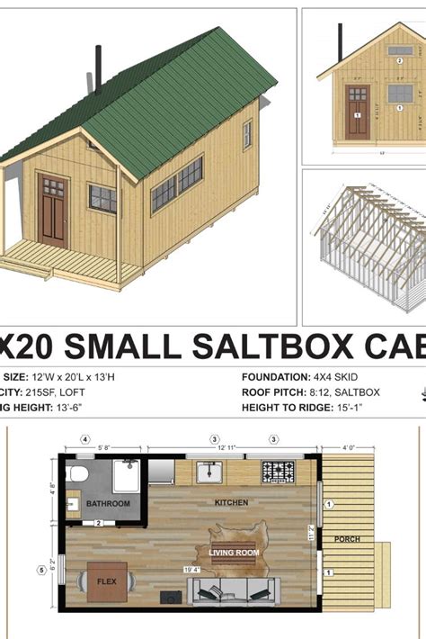 Small Cabin Loft Diy Build Plans 12 X 20 Tiny Etsy House