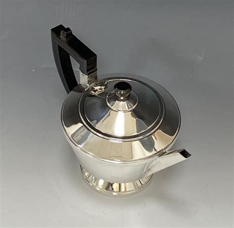 Art Deco Silver Teapot 1932 Al Davenport Of Birmingham Bada
