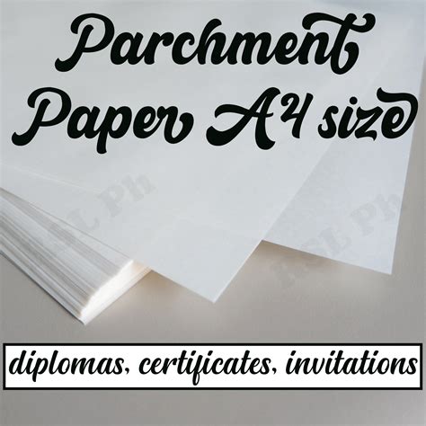 Parchment Paper A4 Invitations Certificates Diplomas Cream 100 Sheets
