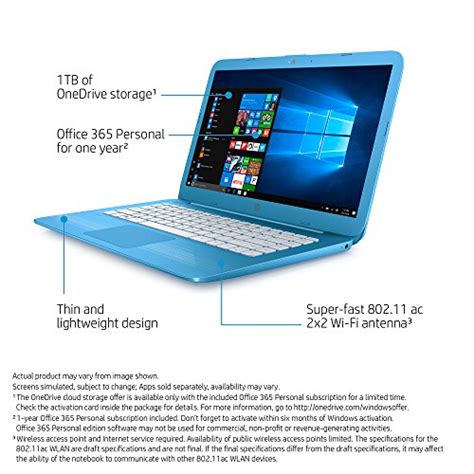 Hp Stream Laptop Pc 14 Ax010nr Intel Celeron N3060 4 Gb Ram 32 Gb E