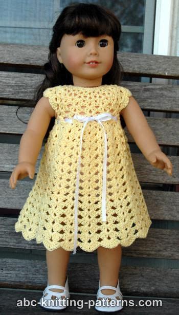 Abc Knitting Patterns American Girl Doll Seashell Summer Dress