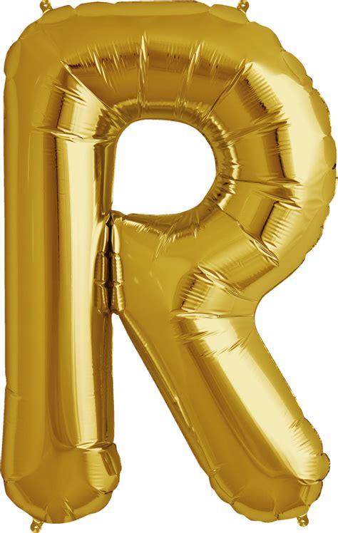 Large Letter R Foil Balloon Gold The Partys Here