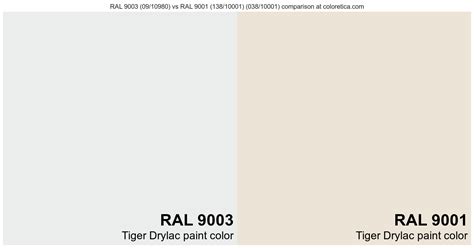 Tiger Drylac Ral Vs Ral Color Side By Side