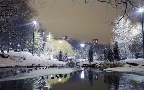 Hd Water Landscapes Winter Snow Cityscapes City Lights