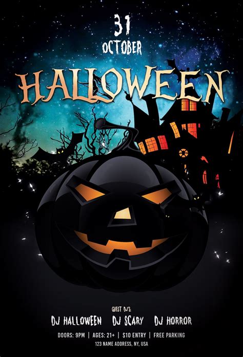 Halloween Party Free Psd Flyer Template Pixelsdesign Halloween