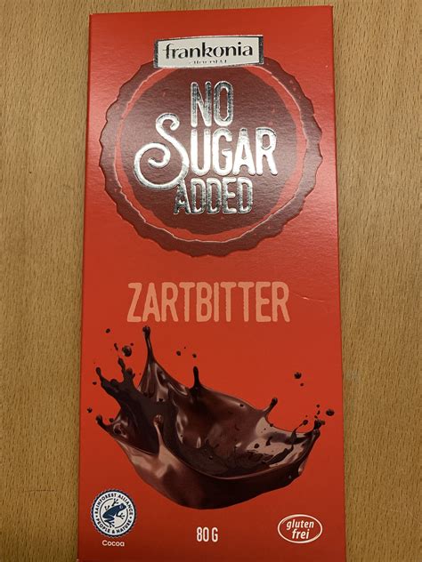 Zartbitter No Sugar Added Frankonia 80 G