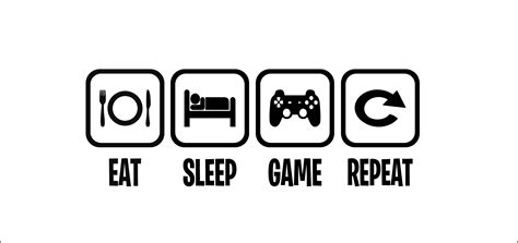 Eat Sleep Game Repeat Gaming Kids Bedroom Vinyl Decal Wall Art Etsy Uk