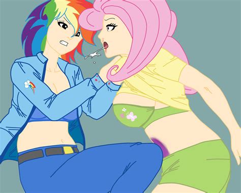 I also use 3 layers for shading (single cell, soft. MLP: Rainbow Dash vs. Fluttershy by 3DBoxing on DeviantArt
