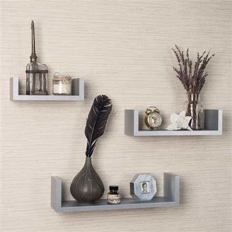 Set Of 3 White Floating U Shelves For Your Home Interior Review