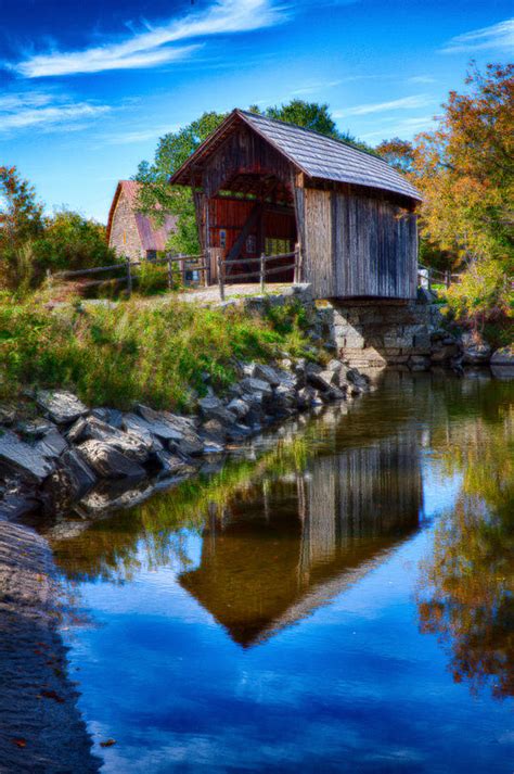 Vermont Covered Bridge In Autumn Photograph By Jeff Folger