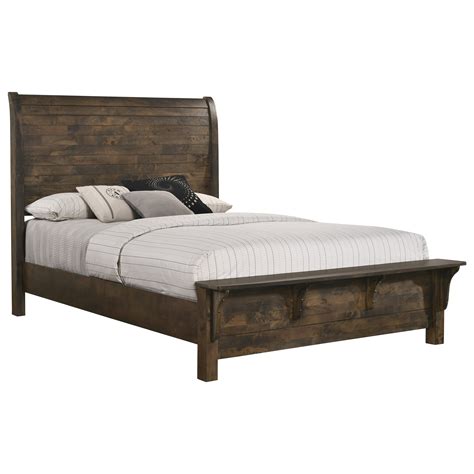 New Classic Blue Ridge Modern Rustic King Platform Bed With Bench
