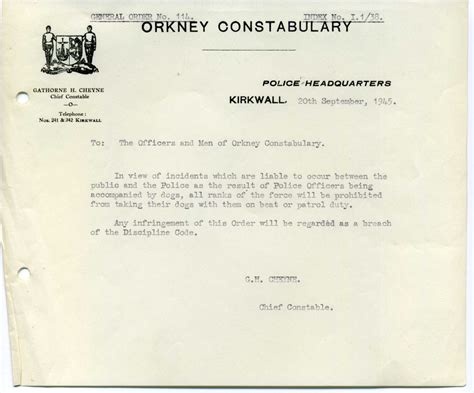 Orkney Constabulary Chief Constables Instruction 1945 Flickr