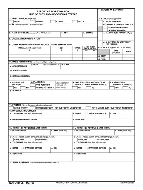 Line Of Duty Form Fill Out And Sign Online Dochub