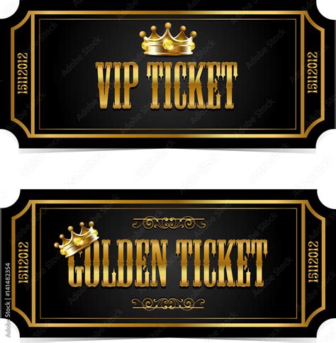 Golden And Vip Tickets Stock Vector Adobe Stock
