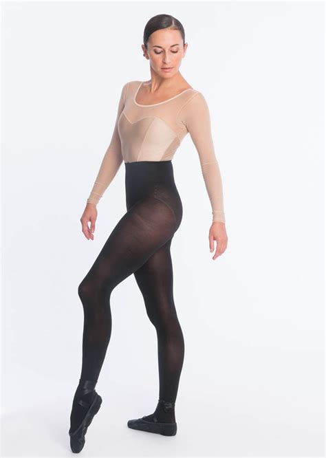 Satin And Sheer Bodysuit And Black Opaque Pantyhose As Pants Sheer Bodysuit Fashion Pantyhose