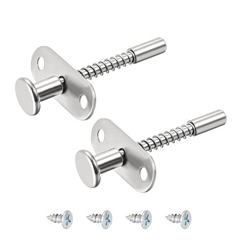 Plunger Latches Spring Loaded Stainless Steel 7mm Head 6mm Spring 70mm Total Length 2pcs
