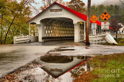 Reflections Of The Ashuelot Covered Bridge Photograph By Adam Jewell