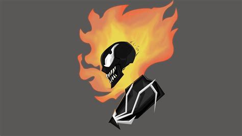 Download 1920x1080 Wallpaper Minimal Venom Ghost Rider Into The
